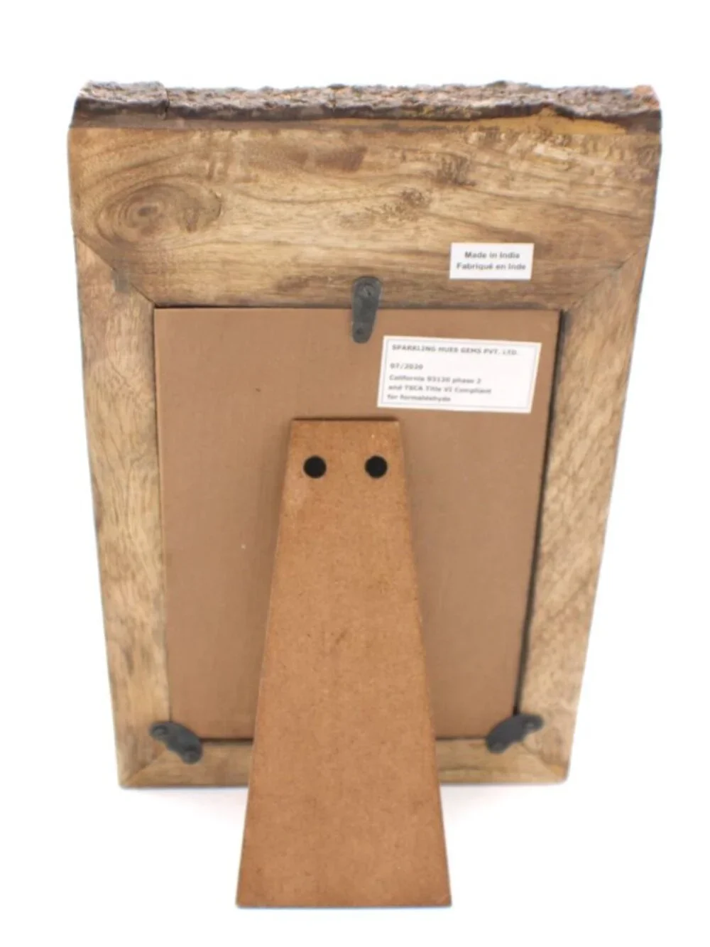 Rustic Wooden Picture Frame With Live Edge Design 5x7